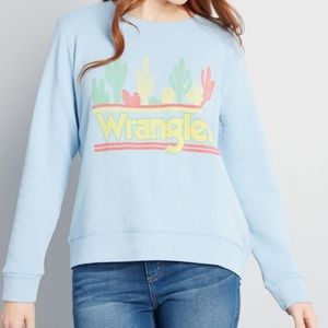 Wrangler Cactus Blue Graphic Pullover Sweater